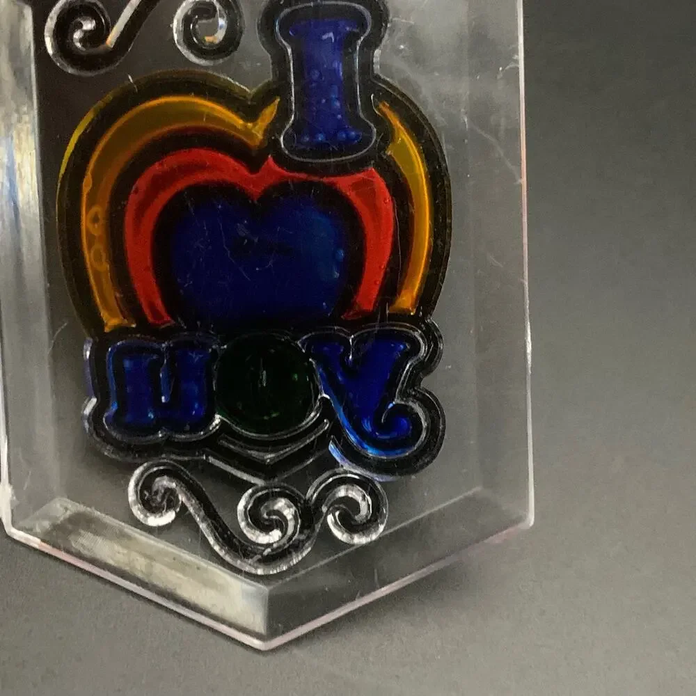 Vintage I Love You Rainbow Heart Christmas Tree Ornament